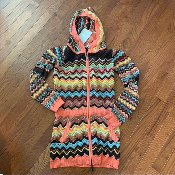 New MISSONI TARGET Long Cardigan Hoodie Sweater XL - Picture 3 of 6